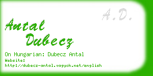 antal dubecz business card